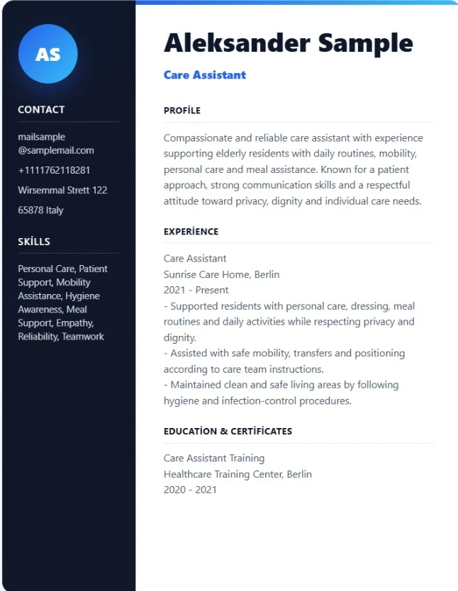 ATS Basic CV template preview
