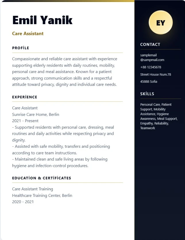 Stanford CV template preview